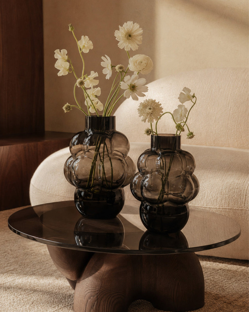 Vase Grape Gris Foncé en Verre Recyclé - | Maison Baan