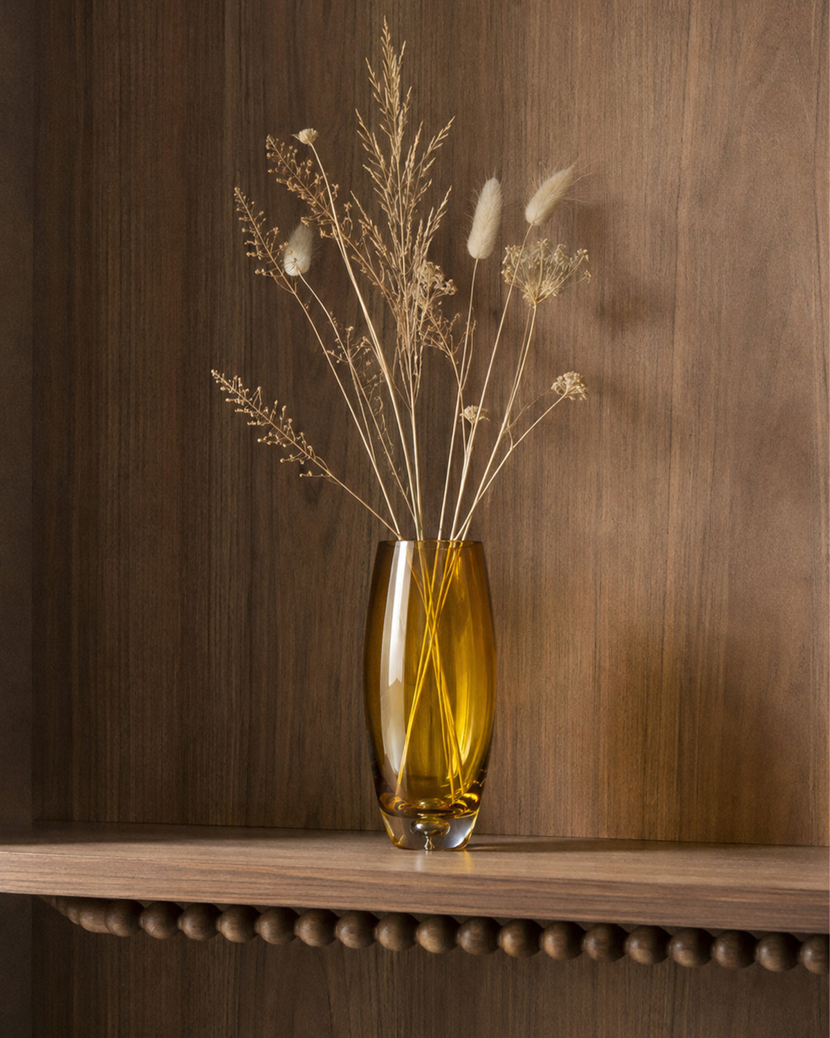Vase Brun Doré en verre
