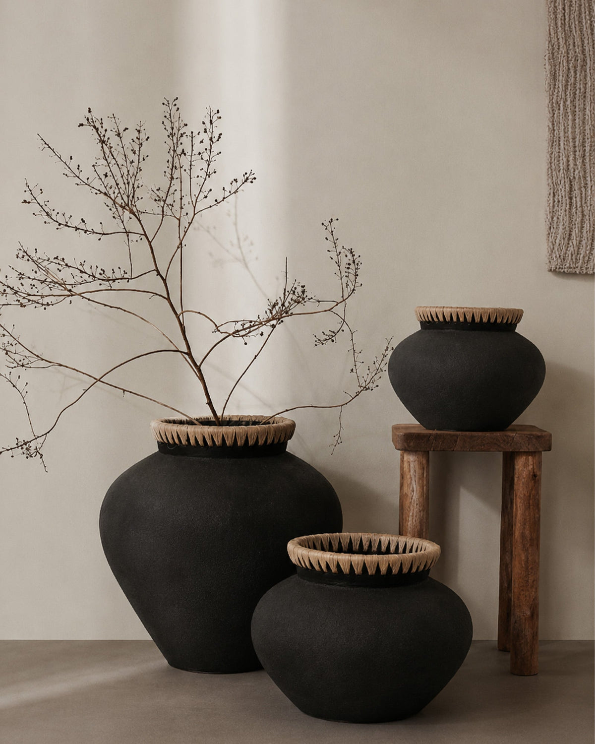 Vase Noir Naturel - | Maison Baan