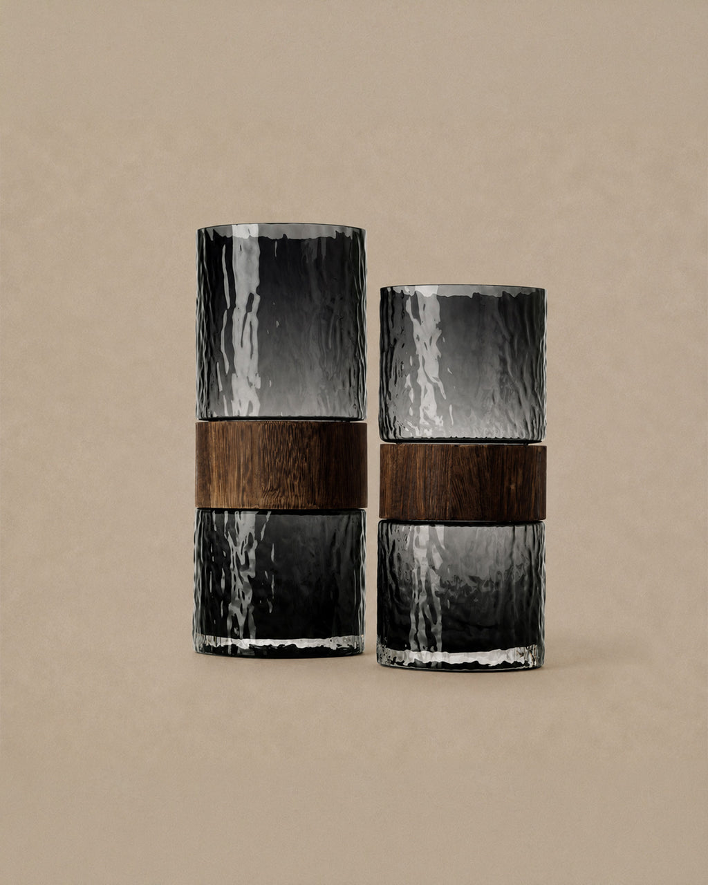 Vase Bois et Verre Recyclé