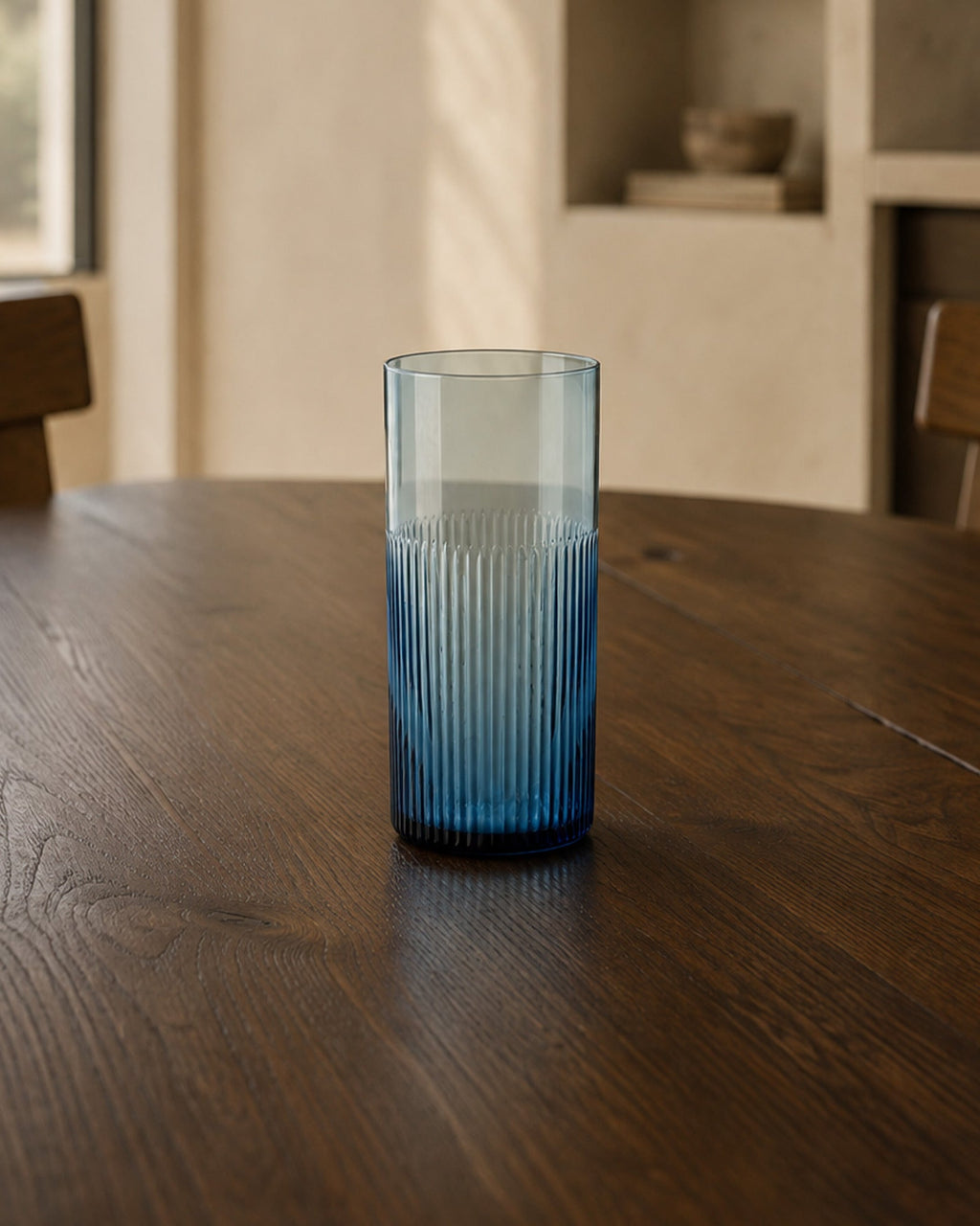 Verre Bleu Azure Ondulé - | Maison Baan