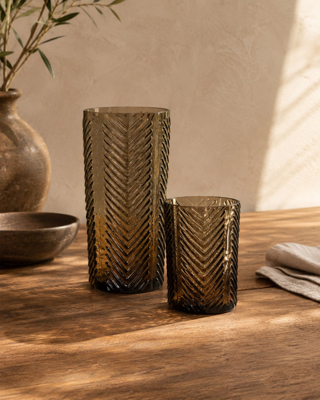 Verre Marron à Motifs - | Maison Baan