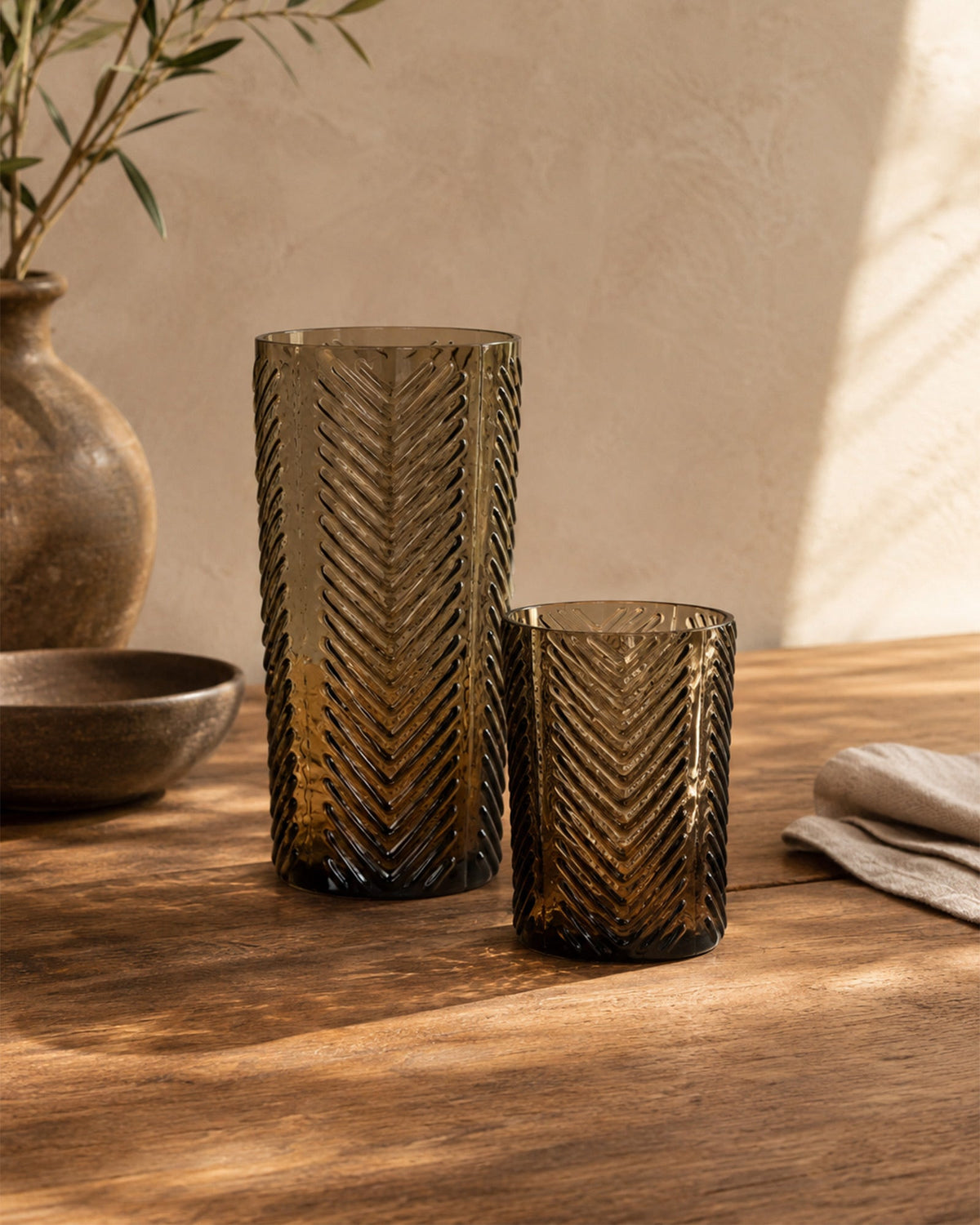Verre Marron à Motifs - | Maison Baan
