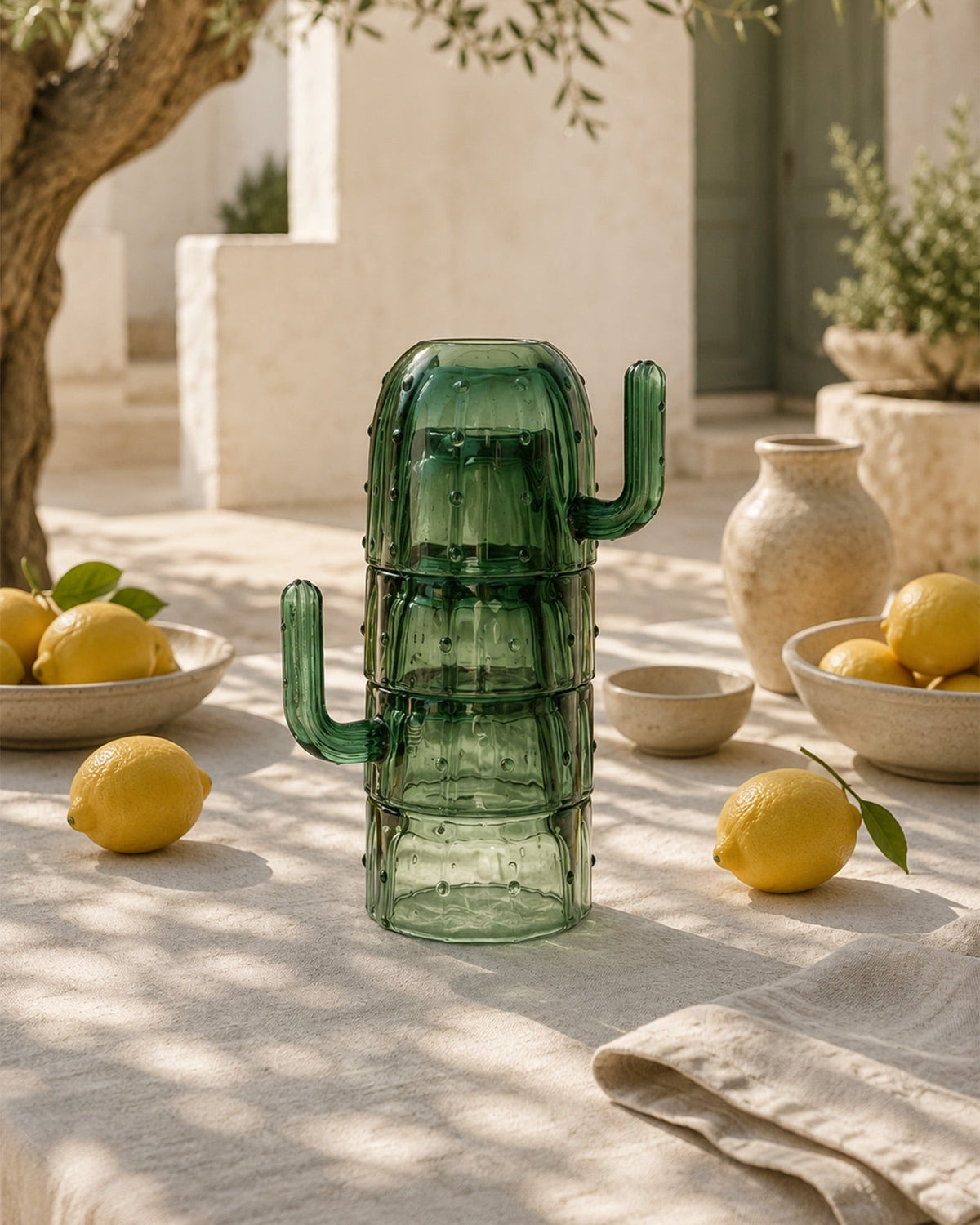 Verres Cactus Verts - Lot de 4 - | Maison Baan